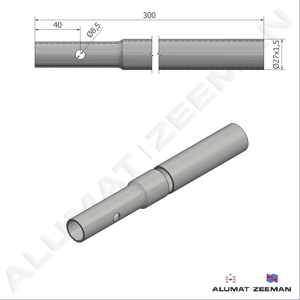 Contiflo tube Ø27x1,5 L=300 mm starting tube detail 2