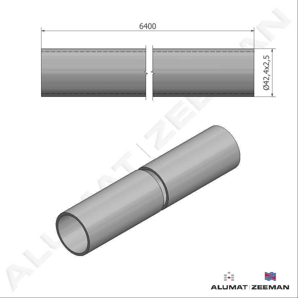 Contiflo tube Ø5/4"x2,5 L=6400 mm detail 2