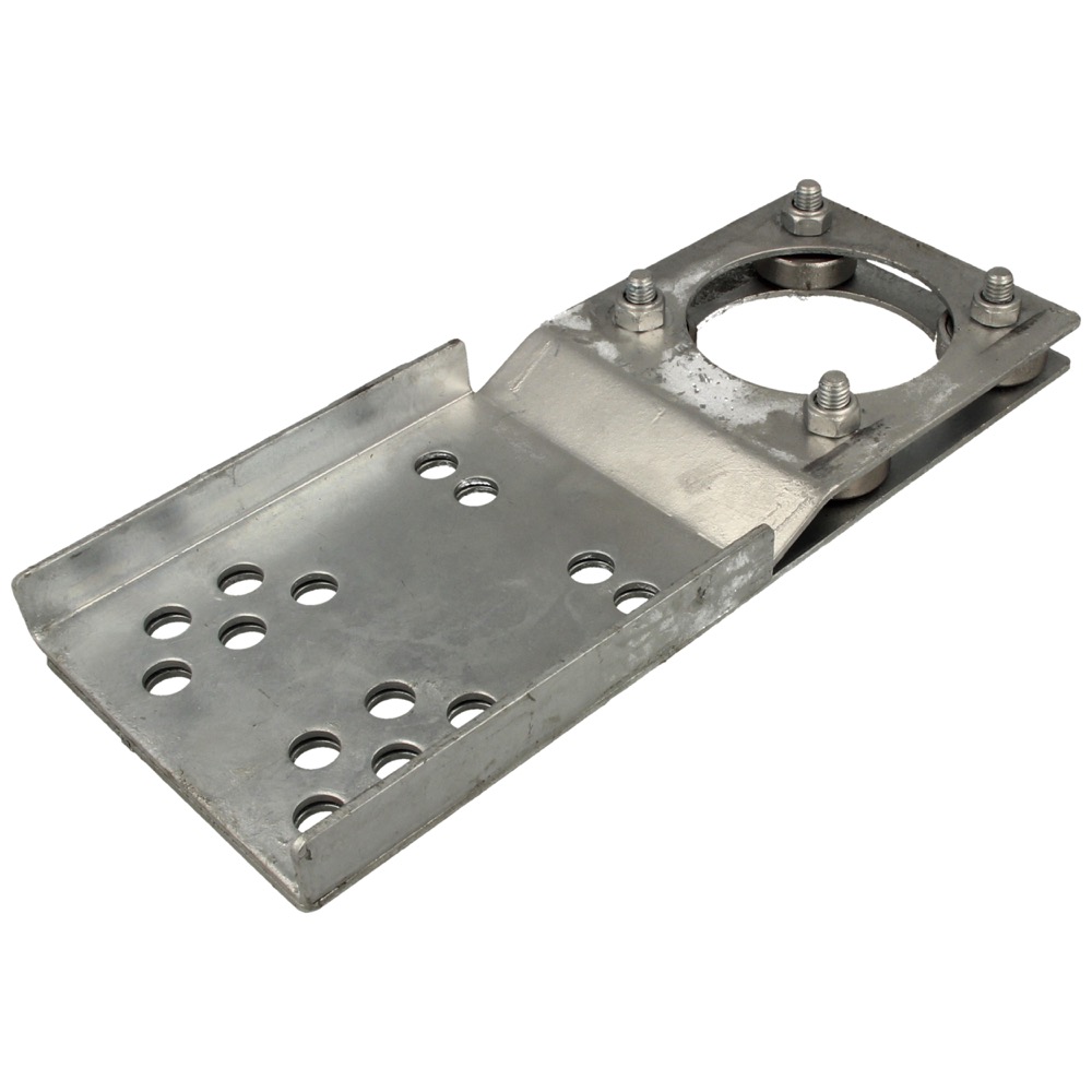 60.21.0200.56 Bearing plate hd.galv. Ø2" H100 mm, clamping model for column width 40 to 80 mm