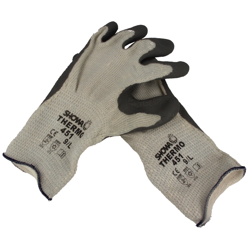 62.21.3697.09 Working glove, Showa Thermo 451, size 9, gray/white