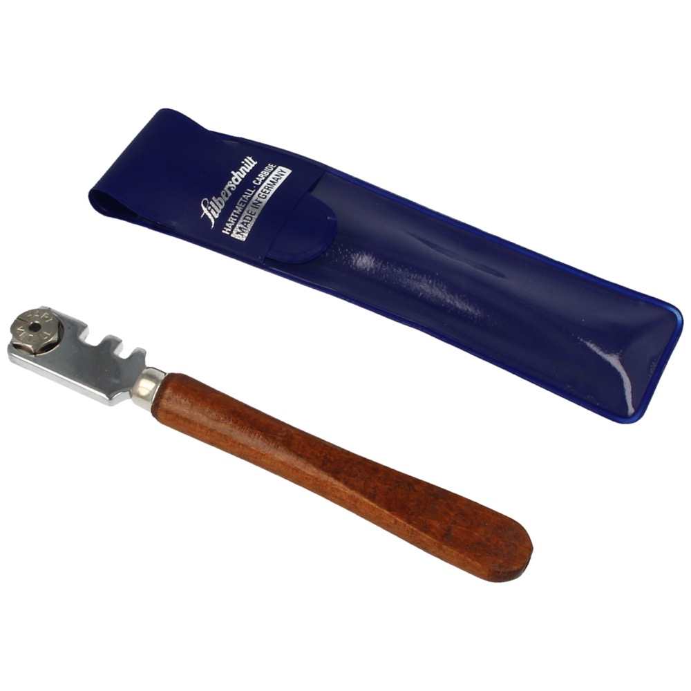 62.22.1260.00 Glass cutter, Silberschnitt HM 400.0 with wooden handle