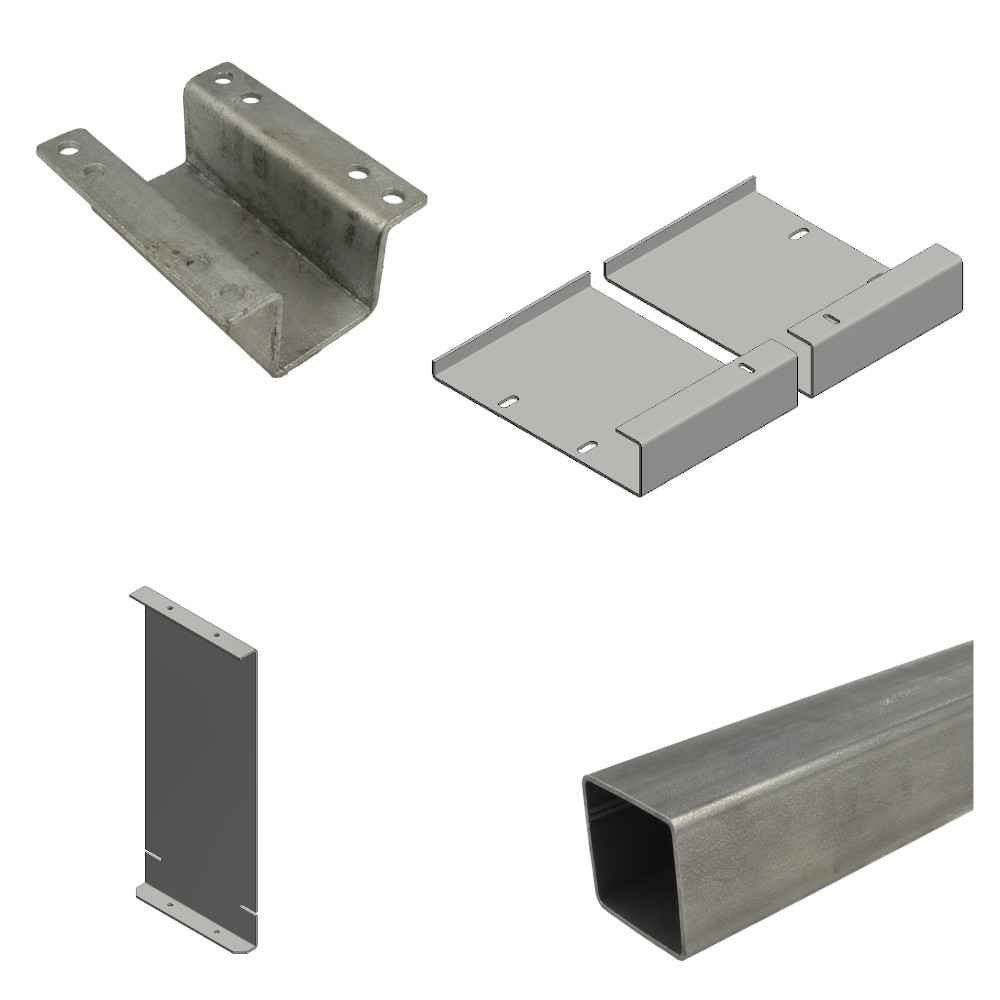 Screen plates, square tubes and accessories Screen plates, square tubes, coupling plates, connectors etc.
