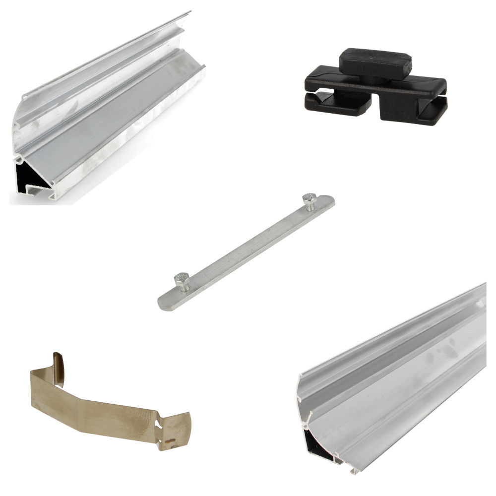 Screen profiles and accessories Screen profiles, coupling strips, wire guides etc.